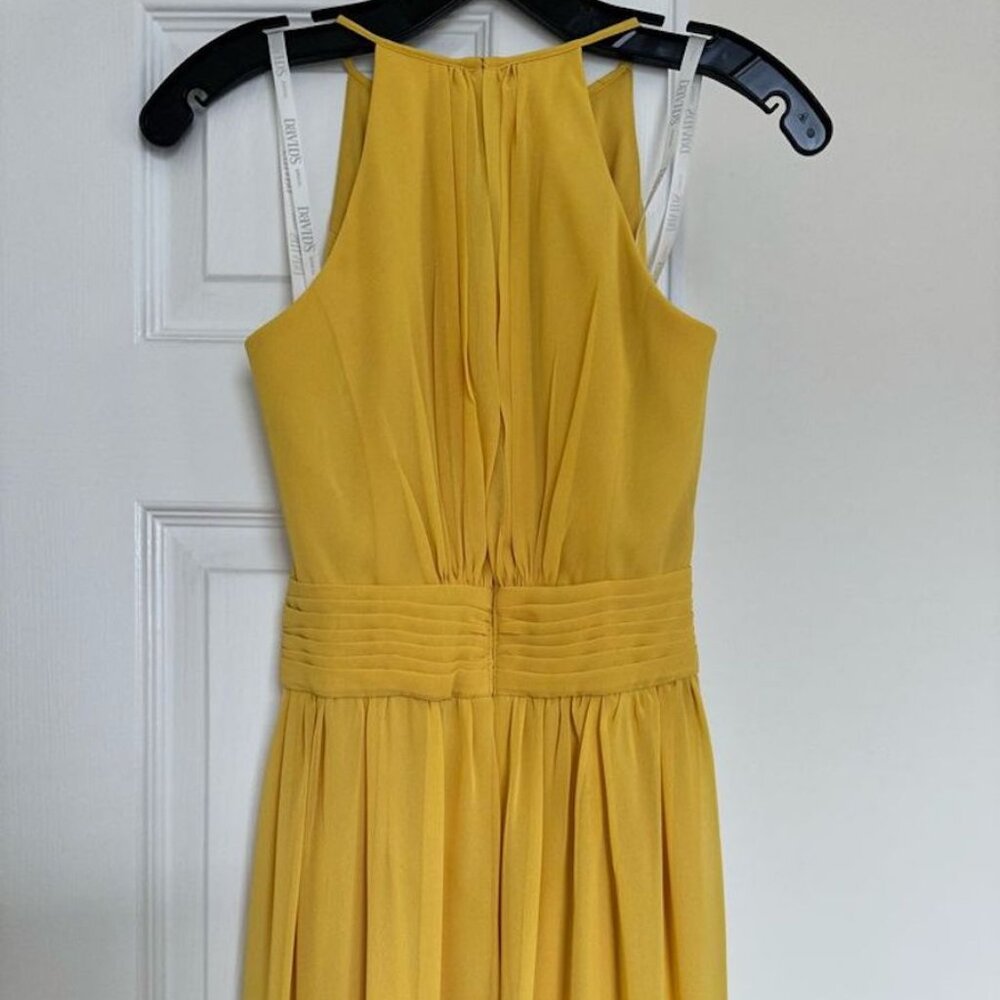 High-Neck Chiffon Bridesmaid Dress (Sunflower Yellow)